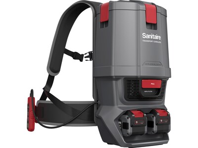 Sanitaire TRANSPORT Cordless Backpack Vacuum, Gray/Red (SC580A)