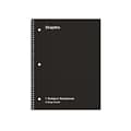 Staples 1-Subject Notebook, 8 x 10.5, College Ruled, 70 Sheets, Black, 6/Pack (TR58374)