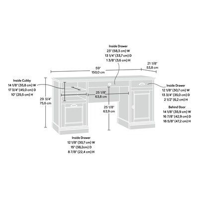 Sauder Barrister Lane 59"W Executive Desk, Salt Oak (418299)