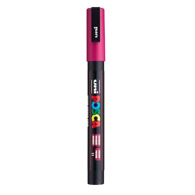 POSCA PC-3M Water Based Paint Marker, Fine Bullet Tip, Fuchsia, 3/PK (UBCPC3MFUCHSIA-3)