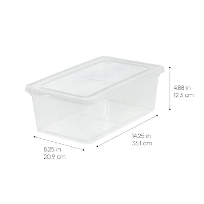 Iris 6 Qt. Snap Lid Storage Box, Clear (200401)