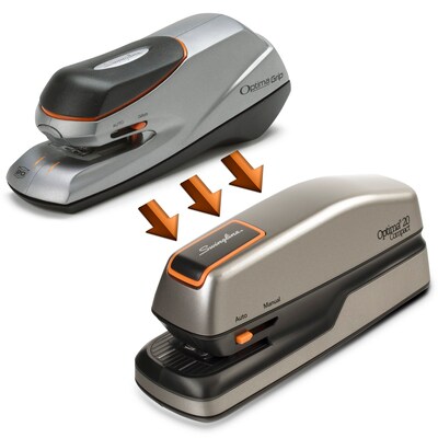 Swingline Optima 20 Compact Electric Handheld Stapler, 20-Sheet Capacity, Staples Included, Gray/Silver (48207)