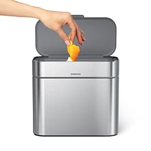 Simplehuman Compost Caddy, Brushed Stainless Steel, 1 Gallon (CW1645)
