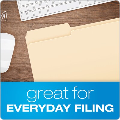 Pendaflex File Folder, 1-Tab, Left Position, Legal Size, Manila, 100/Box (753 1/3-1)