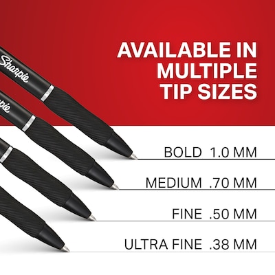 Sharpie S-Gel Retractable Gel Pen, Bold Point, 1.0mm, Black Ink, 4/Pack (2096155)