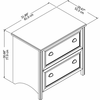 Bush Furniture Fairview 2 Drawer Lateral File Cabinet, Antique Black and Hansen Cherry (WC53984T)