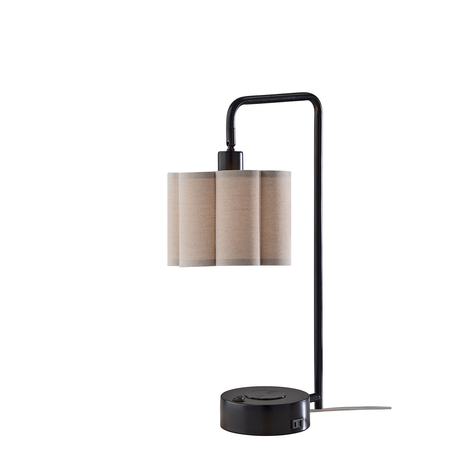 Adesso Dover Supercharger Incandescent Desk Lamp, 22.25H, Black/Beige (2616-01)