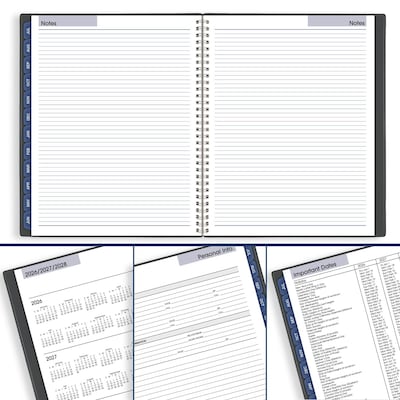 2026-2027 AT-A-GLANCE DayMinder 8.5" x 11" Academic Weekly & Monthly Planner, Plastic Cover, Charcoal (AYC545-45-27)