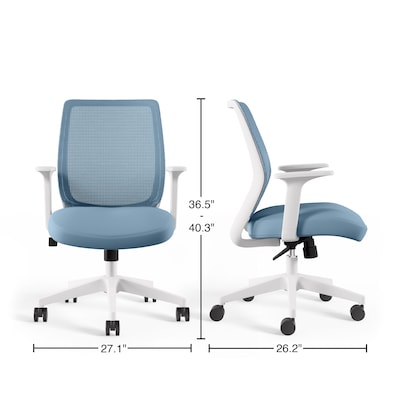 Staples® Essentials Ergonomic Fabric Swivel Task Chair, Seafoam (UN60409)