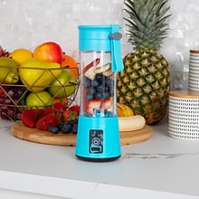 Mind Reader 12.8 Oz. Handheld Rechargeable Portable Blender, Blue (PORBLEND-BLU)