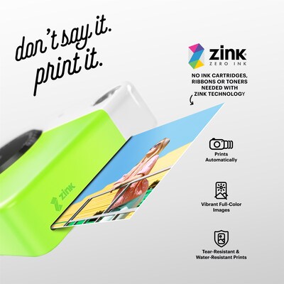 KODAK Printomatic Mini Full-Color 5MP Instant Print Digital Camera, Green (RODOMATICGN)