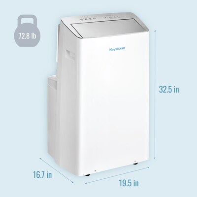 Keystone 115-Volt 12,000 BTU ASHRAE (10,000 BTU DOE) Portable Air Conditioner with Remote, White (KSTAP10PINV)