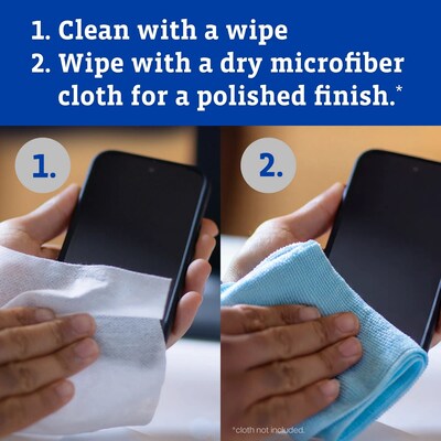 CloroxPro Clorox Screen+ Sanitizing Wipes, Bleach Free, Citrus Blend Scent, 75 Wipes/Container, 6/Carton (60724CT)