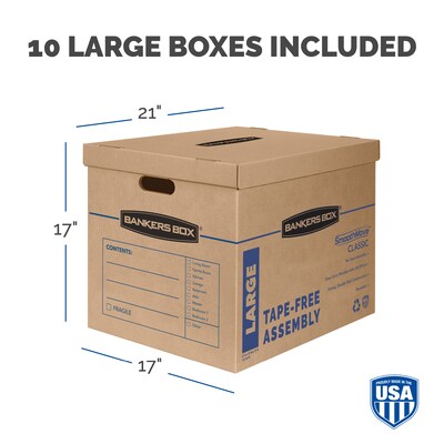 Bankers Box® Classic 17 x 17 x 21 Moving Box, Kraft, 10/Carton (7718202)