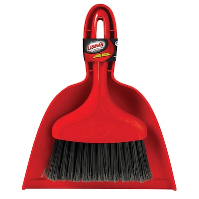 Libman Dust Pan with Whisk Broom, Polypropylene, 10 Pan, Red, 6/Carton (0906)