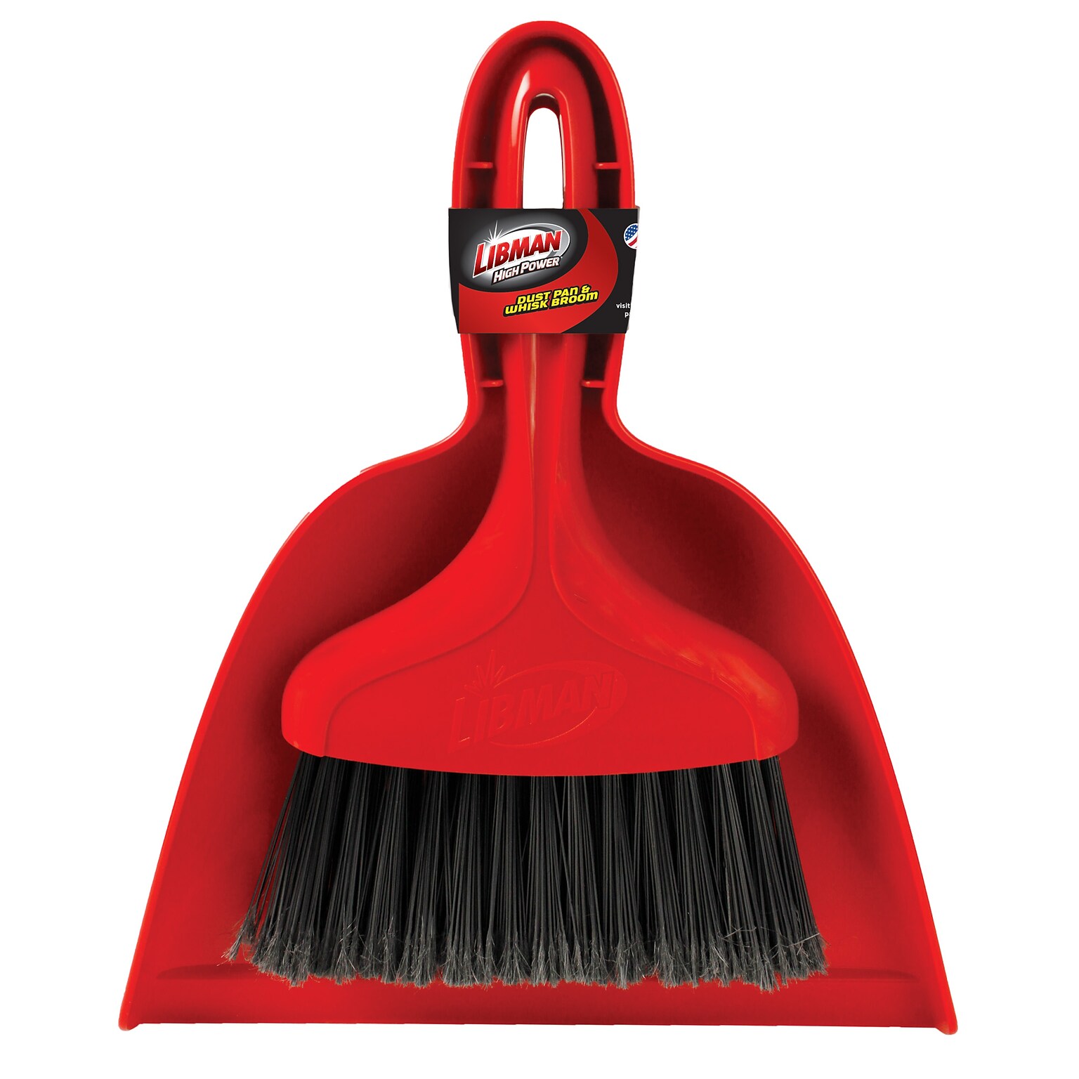 Libman Dust Pan with Whisk Broom, Polypropylene, 10 Pan, Red, 6/Carton (0906)