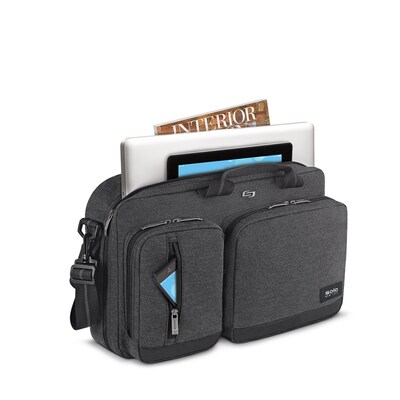 Solo New York Duane Hybrid Polyester Briefcase, Laptop Compatible, Grey (UBN31010)