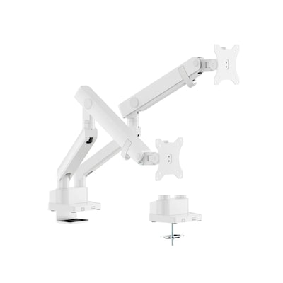 Amer Adjustable Dual Articulating Spring Monitor Arms, Up to 35 Monitors, White (HYDRA2B-W)