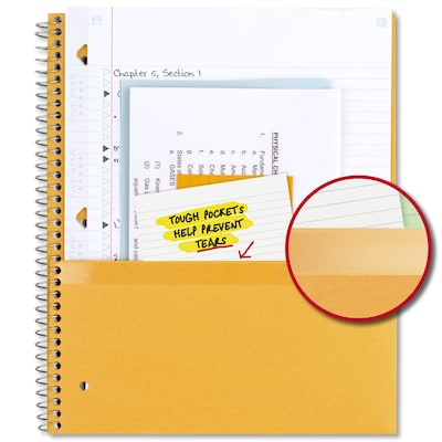 Five Star 3-Subject Wirebound Notebook, 8-1/2" x 11", College Ruled, 150 Sheets, Black (72069)