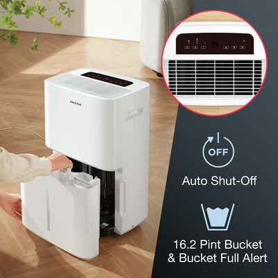 Amana Energy Star 50 Pint Portable Dehumidifier, 3 Speed, Covers up to 2,500 sq. ft., White (AMND501AW)