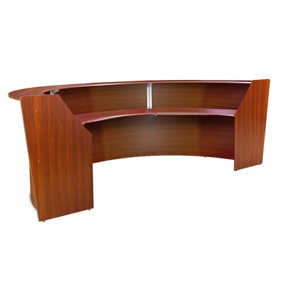 Regency Marque 144"W Curved Reception Desk Workstation, Cherry (77293CH)