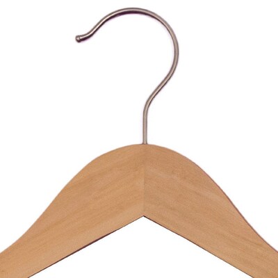 Nahanco 17 Wood Flat Top Hanger, Natural, 100/Carton (20017)