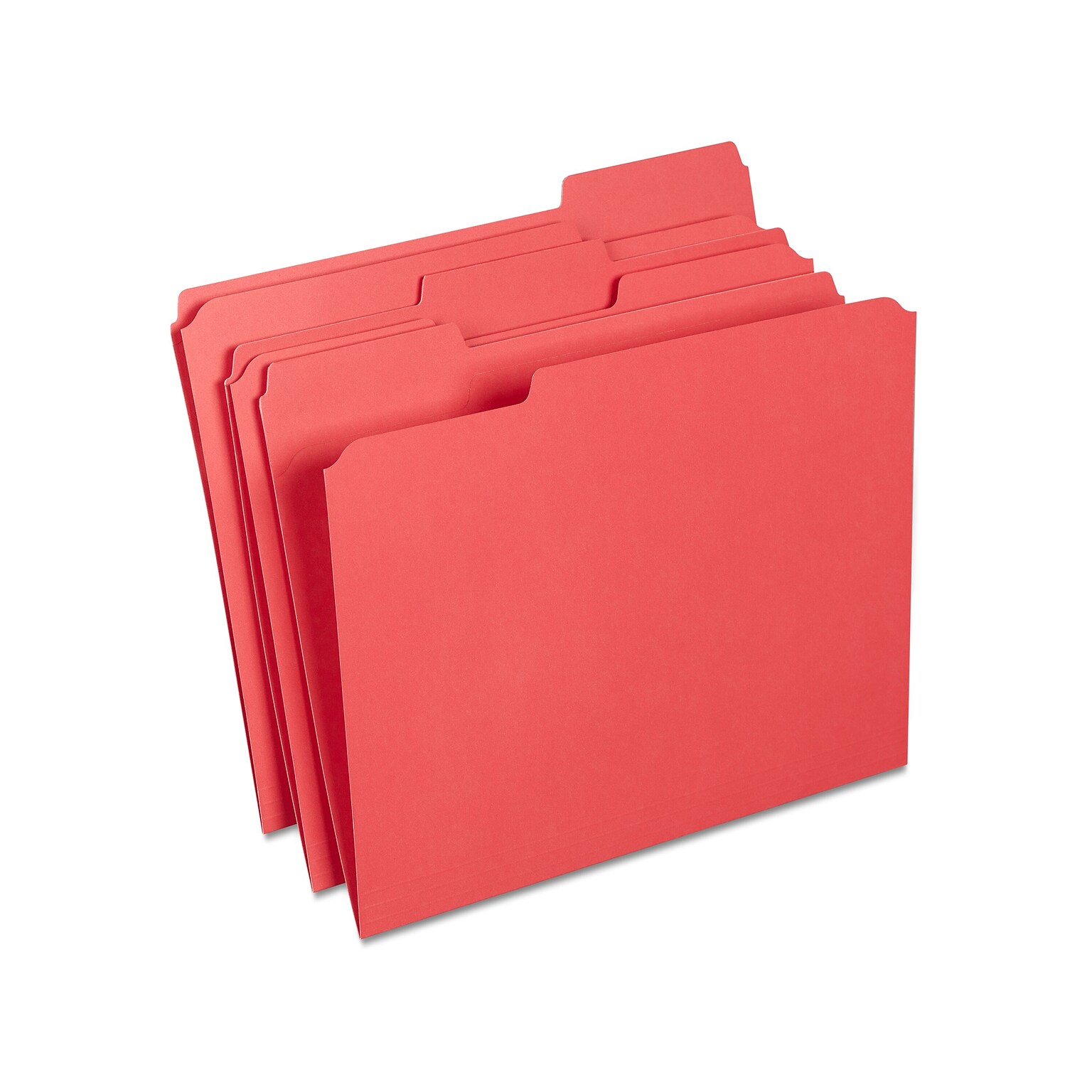 Staples Reinforced File Folders, 1/3-Cut Tab, Letter Size, Red, 100/Box (ST508978-CC)