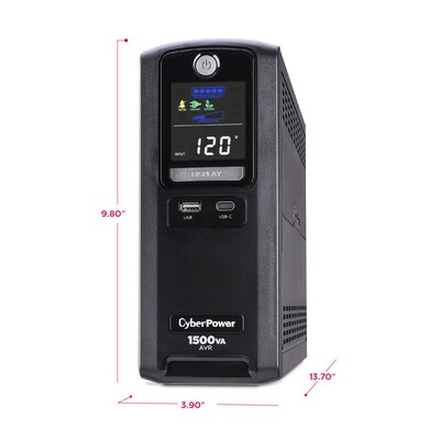 CyberPower 1500VA 10-Outlet Battery Backup UPS Systems, Black (LX1500GU3)