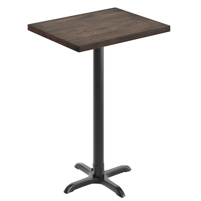 Flash Furniture Bennett Wooden Commercial Indoor Table, 30 x 24, Dark Brown Top/Black Base (GSF2430DBT2222B)