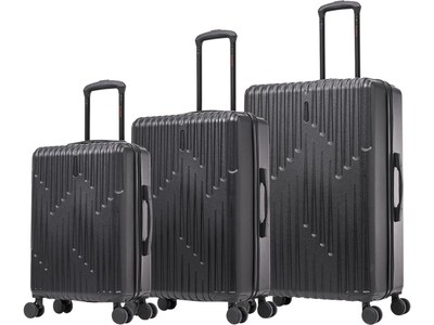 InUSA Drip Hardside Spinner Luggage Set, TSA Checkpoint Friendly, Black (IUDRISML-BLK)