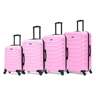 InUSA Endurance 4-Piece Hardside Spinner Luggage Set, TSA Checkpoint Friendly, Pink (IUENDSMLXL-PNK)