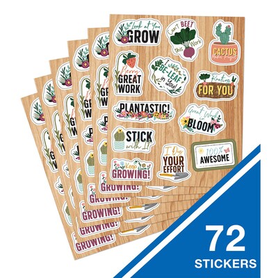 Carson Dellosa Education Grow Together Motivators Shape Stickers, Multicolored, 72/Pack, 12 Packs/Bundle (CD-168324-12)