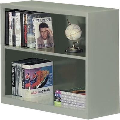 Sandusky Metal Stationary Bookcase in Dove Grey; 30, 2-Shelves