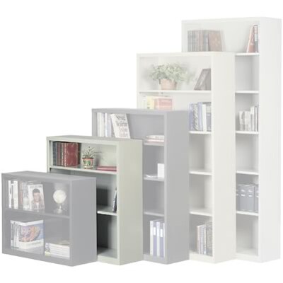 Sandusky Metal Stationary Bookcase in Black; 42, 3-Shelves