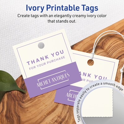 Avery 2 x 2  Blank Price & Merchandise Tags, Ivory, 120/Carton (95316-MIT10)