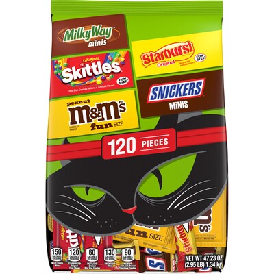 Mars Halloween Milk Chocolate Variety Candy Pack, 47.23 oz., 120 Pieces (462047)