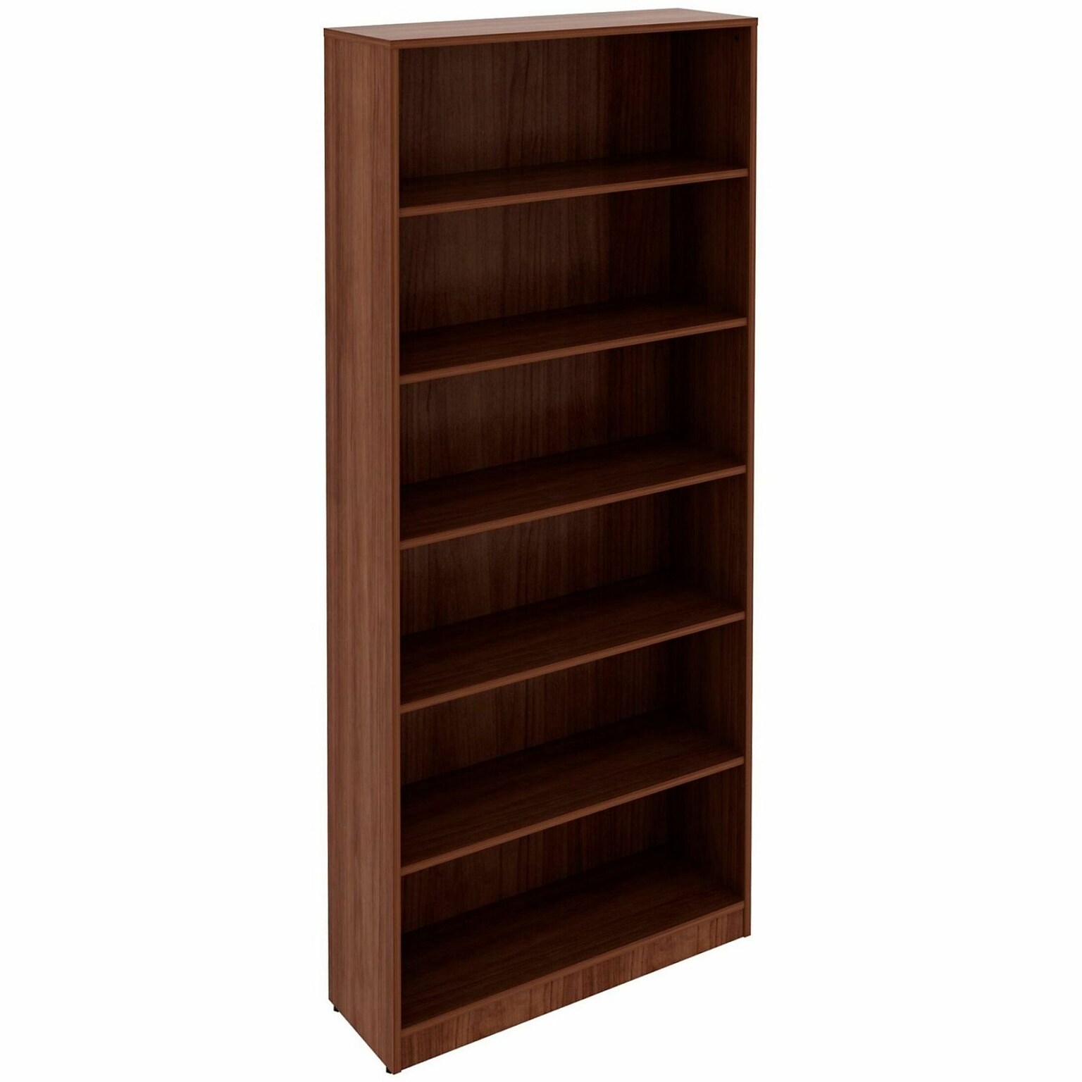 Lorell 84 6-Shelf Bookcase with Adjustable-Shelves, Walnut Laminate (LLR99752)