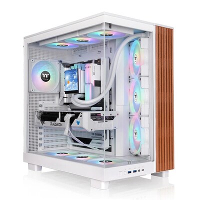 Thermaltake View 380 XL WS ARGB ATX Mid-Tower Computer Case, Snow (CA-11E-00M6WN-WS)