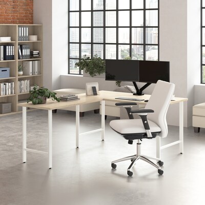 Bush Business Furniture Hustle 60"W Computer Desk with Metal Legs, Natural Elm (HUD160NE)