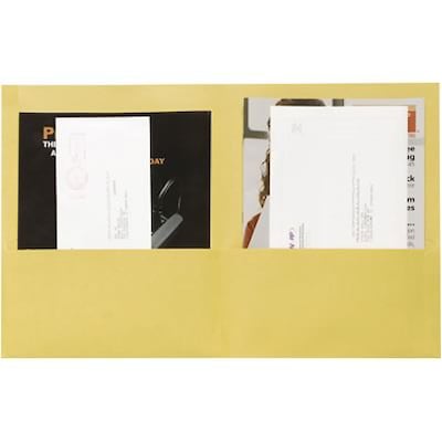 Oxford® Extra-Large Twin Pocket Portfolio, Yellow