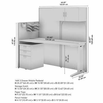 Bush Business Furniture Office in an Hour 63"H x 65"W Cubicle Workstation, Mocha Cherry (WC36892-03STGK)