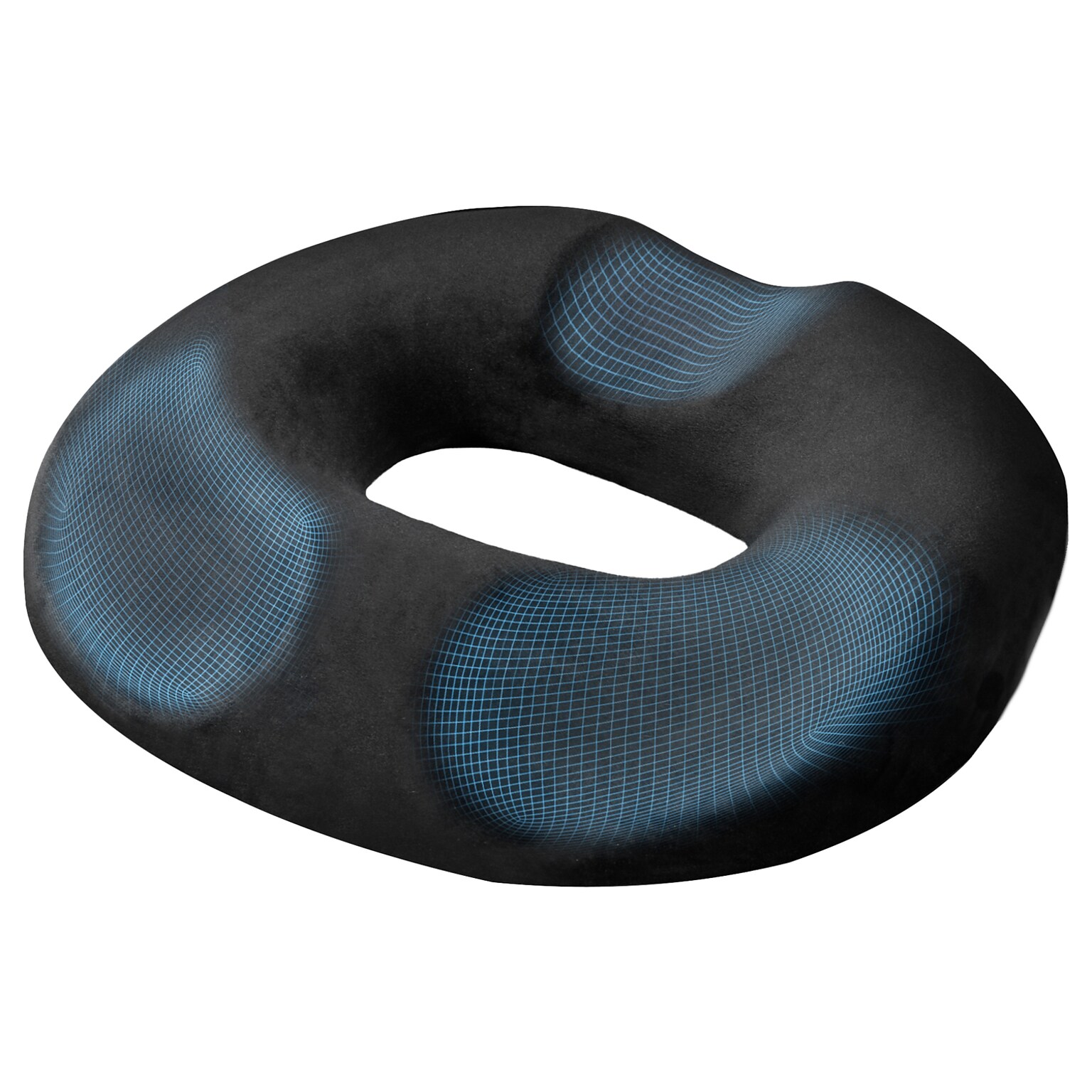 AllSett Health Donut Hemorrhoid Pillow with Non-Slip Washable Cover, Black (ASH0HM12)