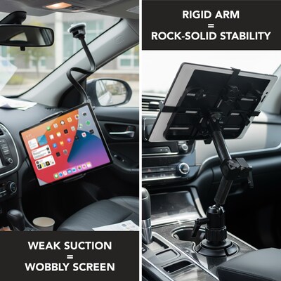 Mount-It! Carbon Fiber Cup Holder Tablet ELD Mount, Black (MI-7321)