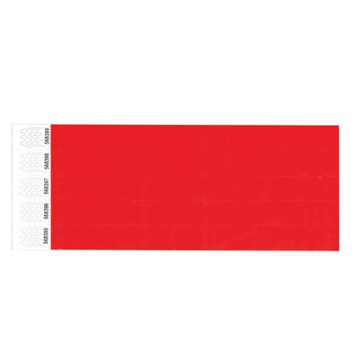 Cosco Polypropylene Crowd Control Security Wristbands, Red, 100 Wristbands/Pack (098624)