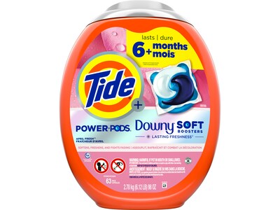 Tide Power PODS Downy HE Laundry Detergent Capsules, April Fresh Scent, 98 oz., 63 Capsules/Pack (11807)