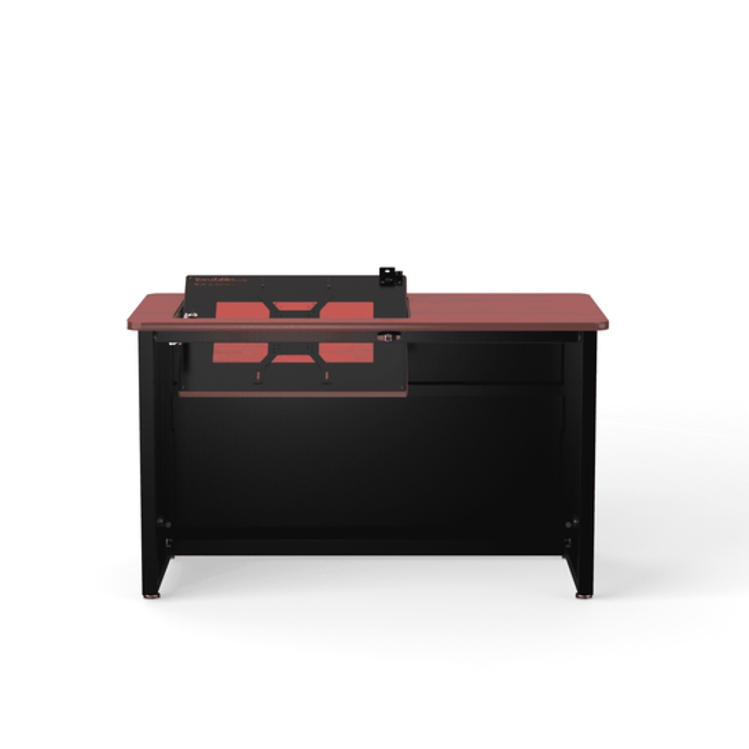 VersaDesk Enclosed Revolution 48W Computer Desk, Cherry/Black (RSD4824-BC)