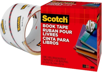Scotch® Book Transparent Tape,  3" x 15 yds. (845-300)