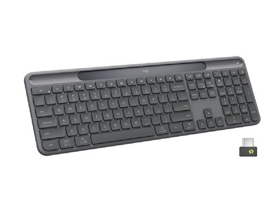 Logitech Signature Slim Solar+ Wireless Computer Keyboard, Graphite (920-013770)