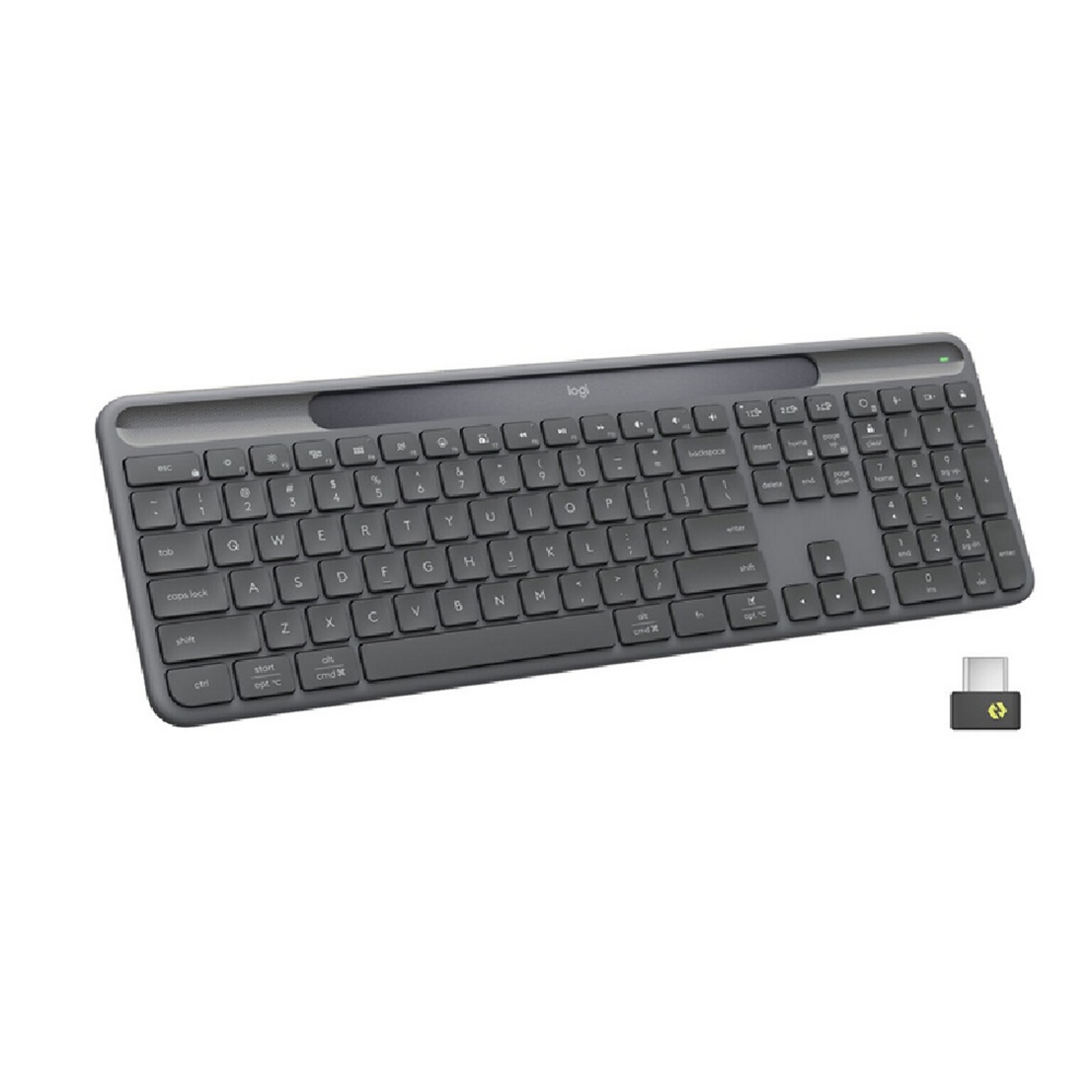 Logitech Signature Slim Solar+ Wireless Computer Keyboard, Graphite (920-013770)