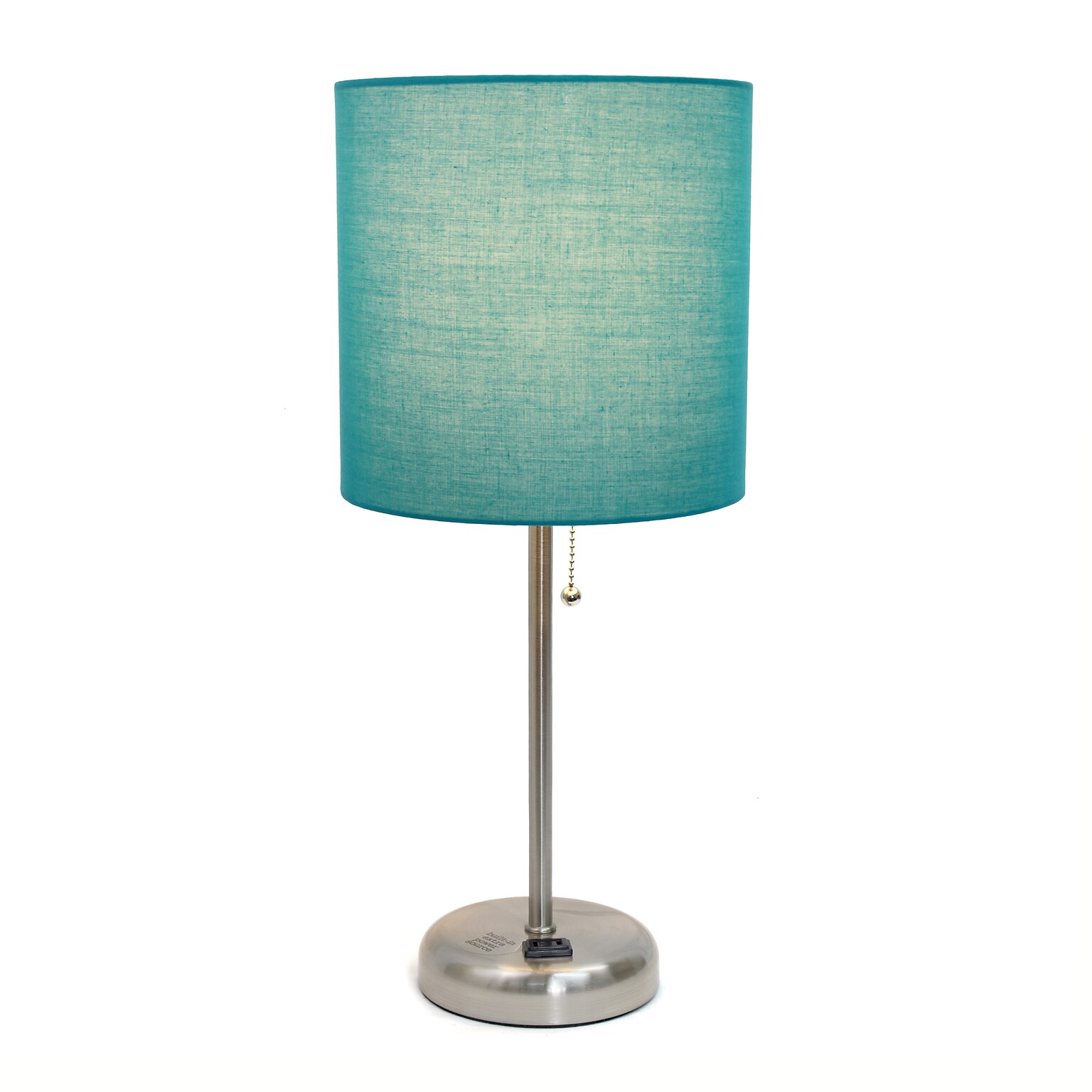 Simple Designs 19.5 LED Table Lamp, Brushed Steel/Teal Shade (LT2024-TEL-CCLB)